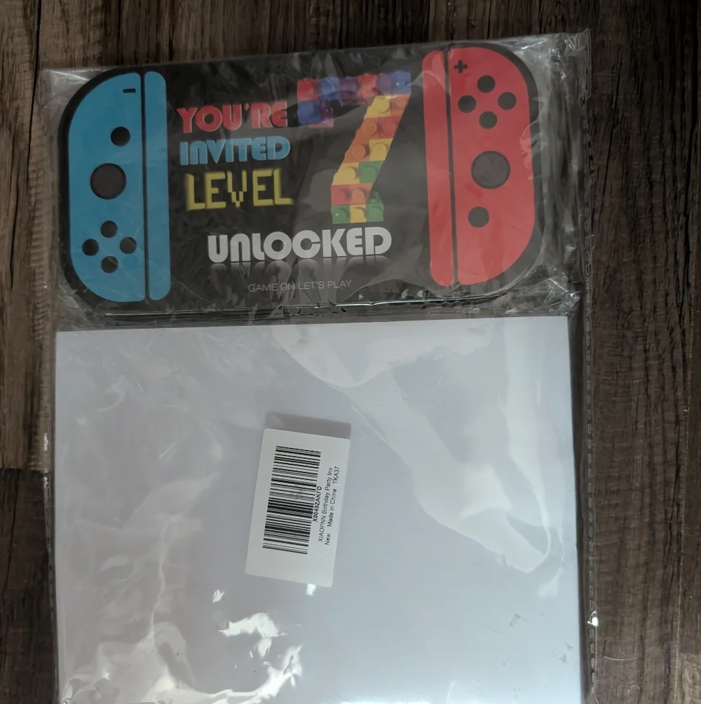🦋 New 7th Birthday Gaming Console Invitation Cards 30 Count